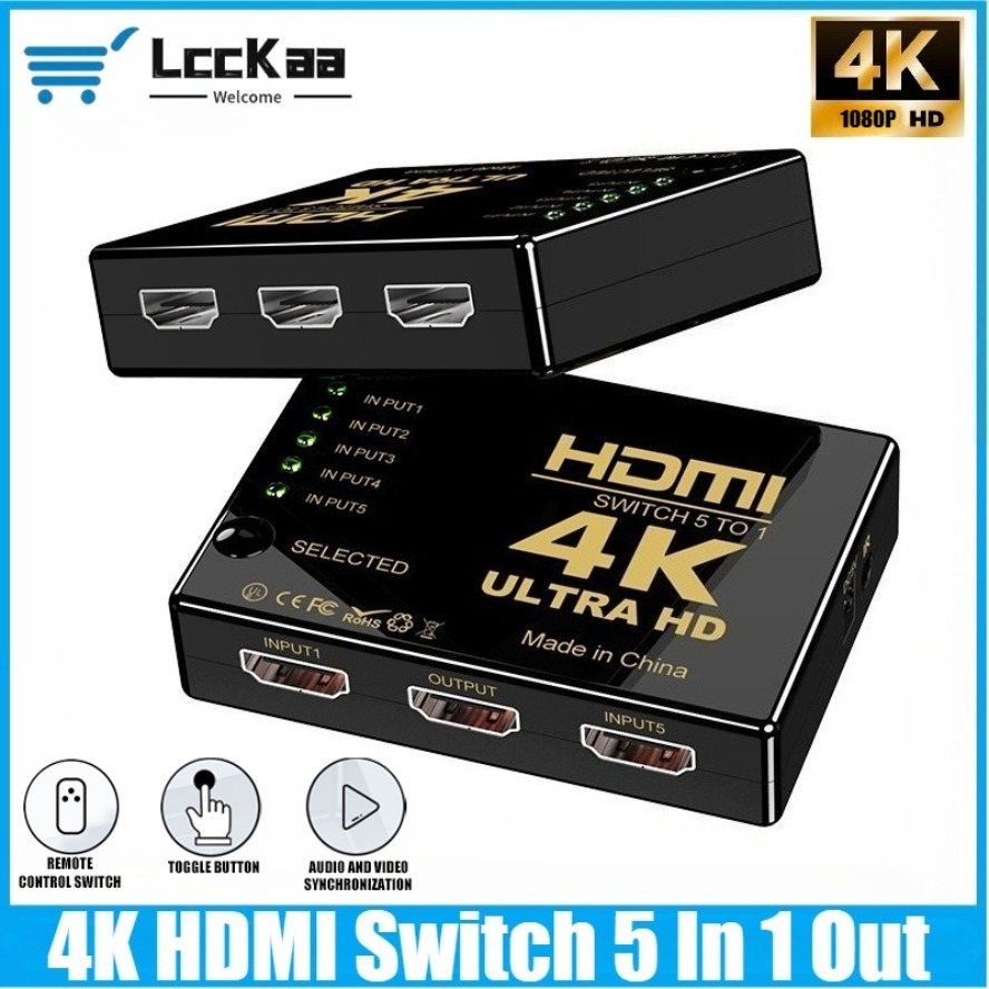 4K HDMI Switch 5 in 1 Out HDMI - Esports Gaming Hub recension och pris