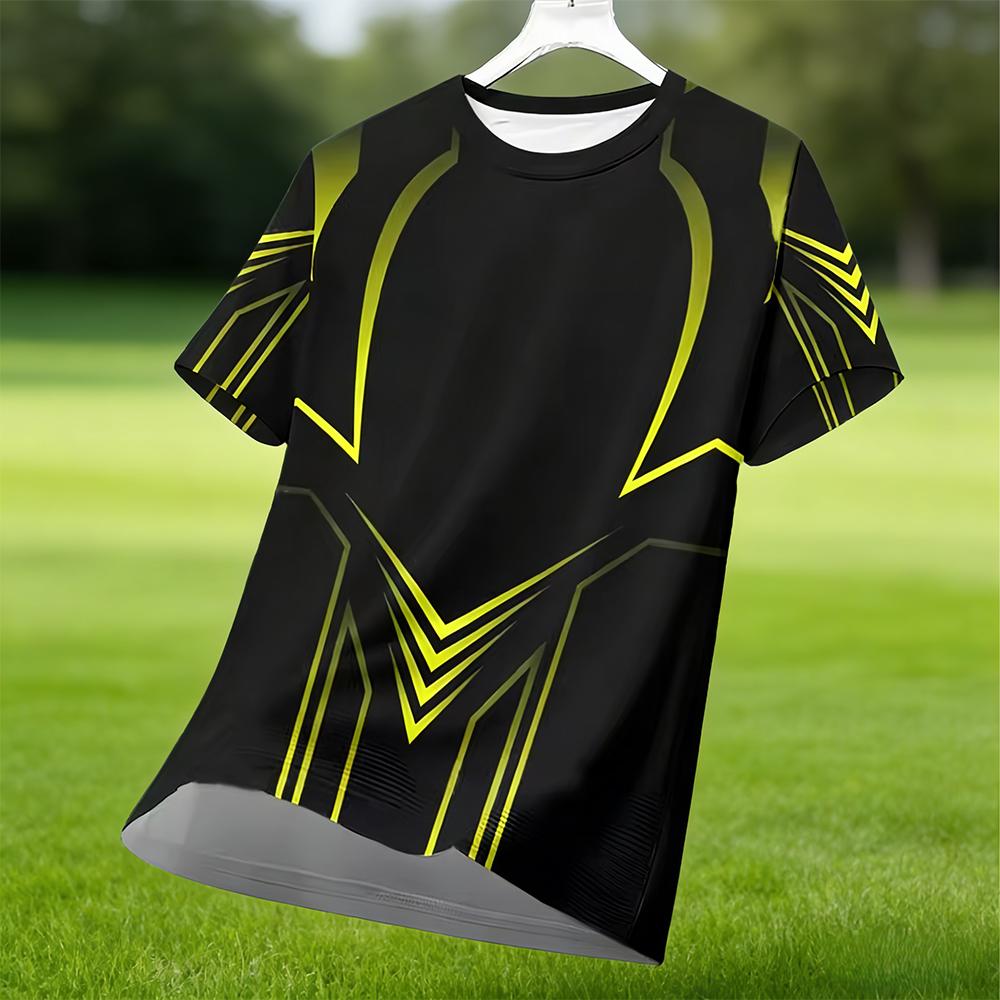 Men's 3D Geometry Print Short- - Esports Gaming Top recension och pris