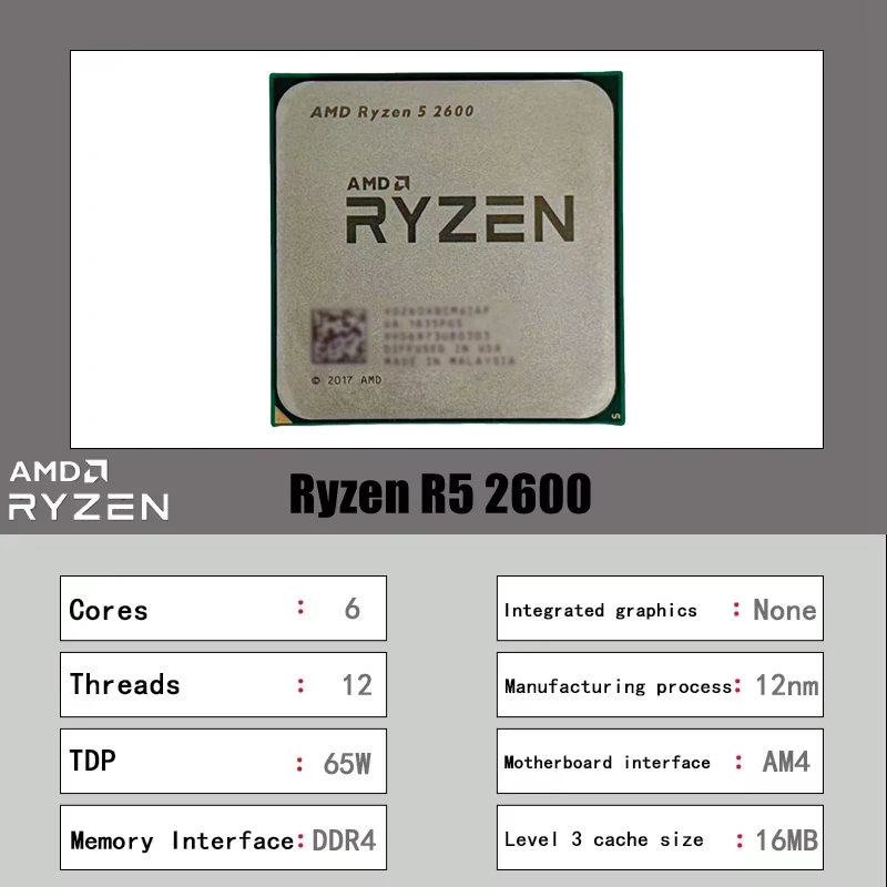 AMD Ryzen 5 2600 Tray CPU 6 Co - Amd Cpu Ryzen 5 recension och pris